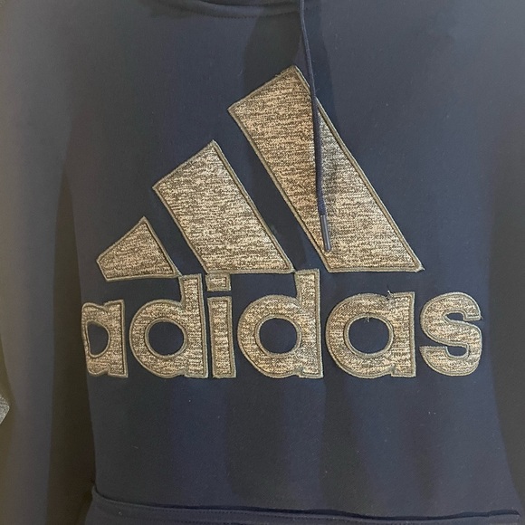 Adidas Navy and Heather Gray Men's hoodie - Picture 2 of 6